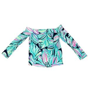 Lilly Pulitzer Weslee Top‎ High Tide Preppy Tropical Lightweight XS